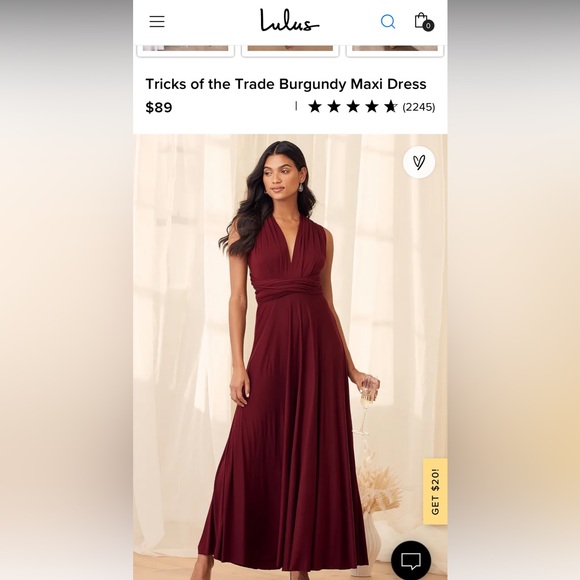 Lulu's Tricks of the Trade Bridesmaid dress- Burgundy - Picture 2 of 5